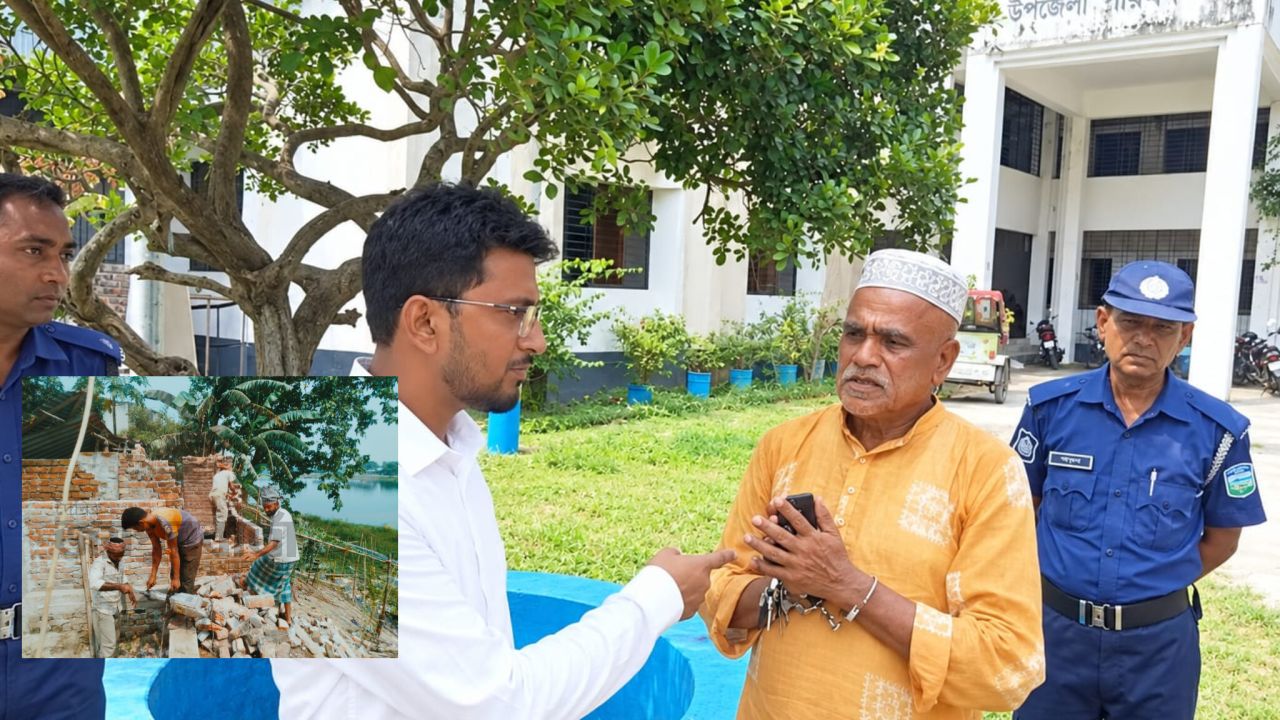 দেওয়ানগঞ্জে সরকারি জমি দখল করে স্থাপনা নির্মাণ