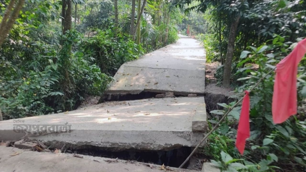 ধুনটে কোটি টাকার সড়ক পাঁচ বছরেই বেহাল,দুর্ভোগে দুই গ্রামের মানুষ