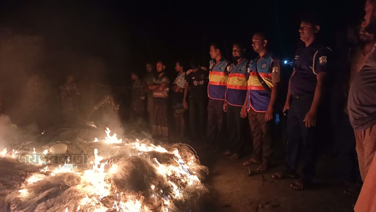 তেঁতুলিয়া নদীতে মা ইলিশ ধরার অপরাধে চার জেলে আটক 